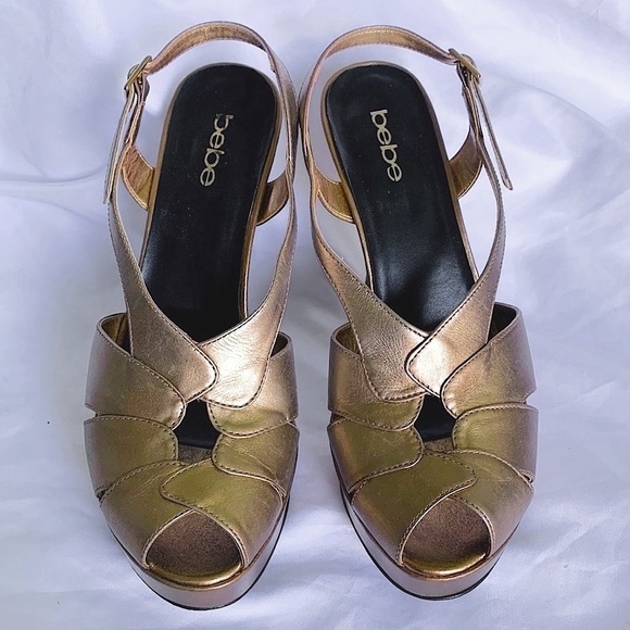 Bebe Metallic Heels - Picture 3 of 8